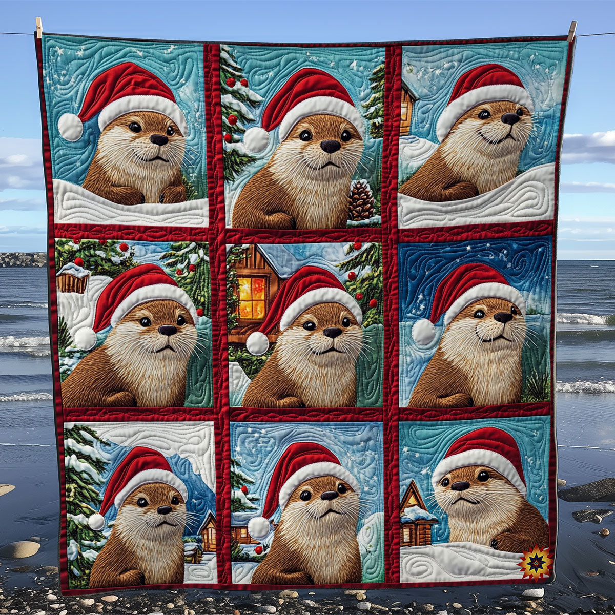 Santa Otter WY2911007CL Quilt