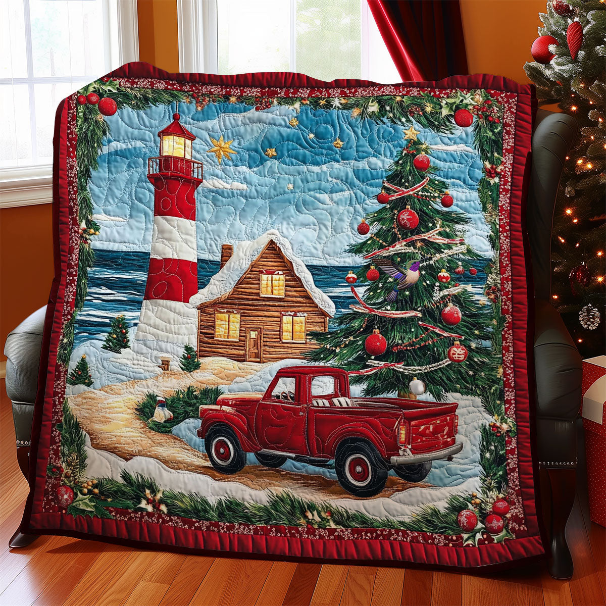 Christmas Lighthouse WY2511019CL Quilt