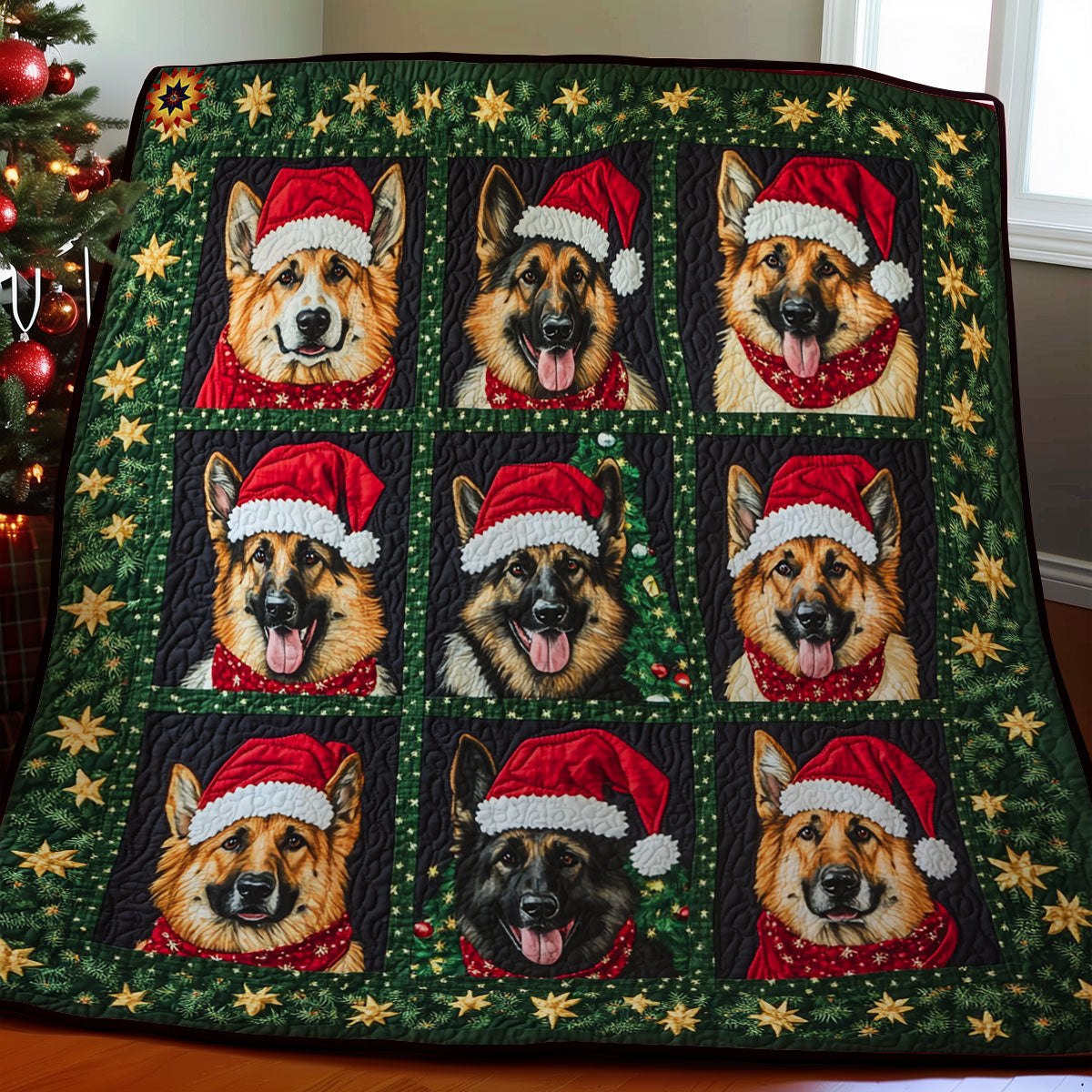 German Shepherd Santa WY2111017CL Quilt