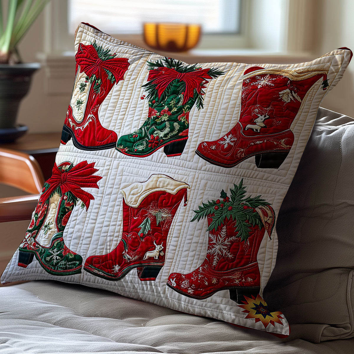 Christmas Boots WY1612091CL Quilt Pillow Case