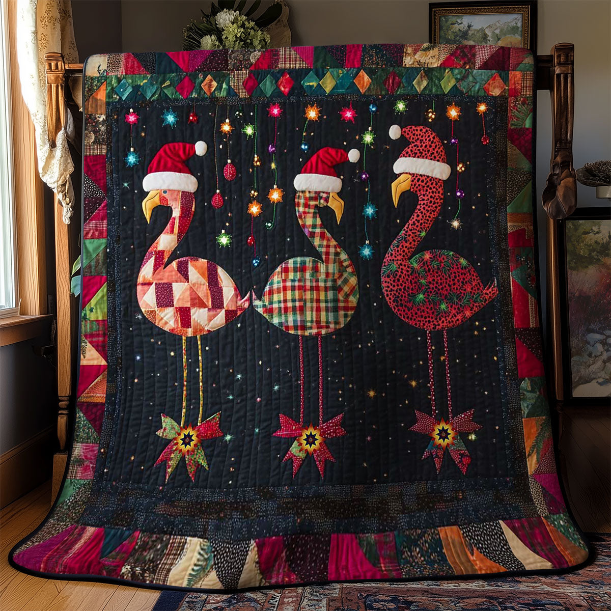 Patchwork Flamingo Celebration WN1112037CL Quilt