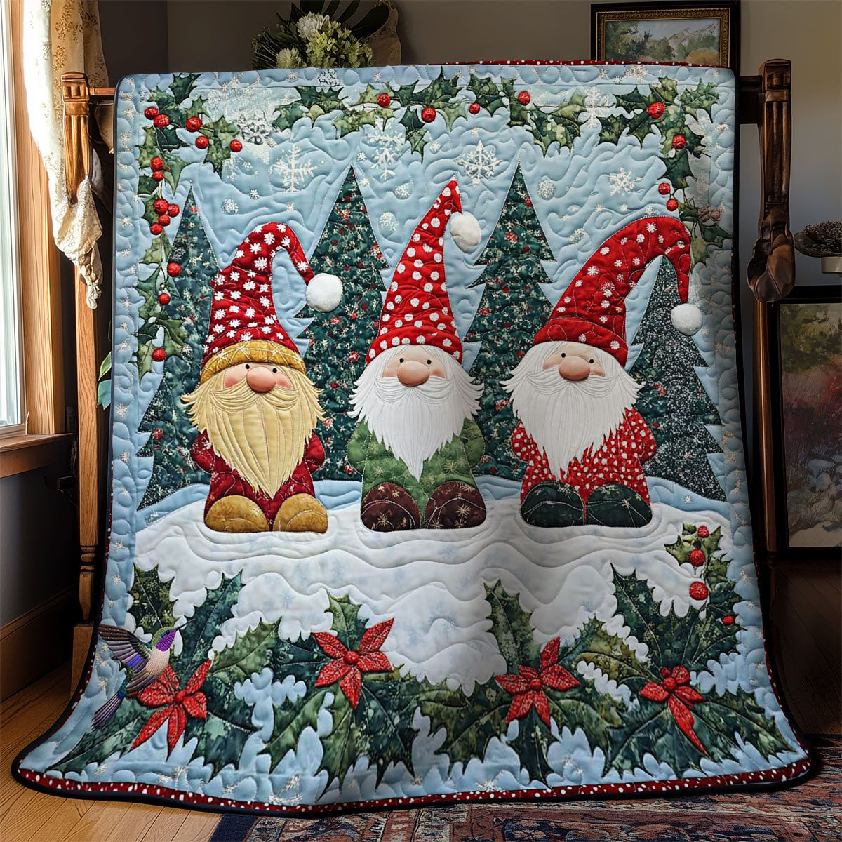 Holiday Gnome Joy WN0512064CL Quilt