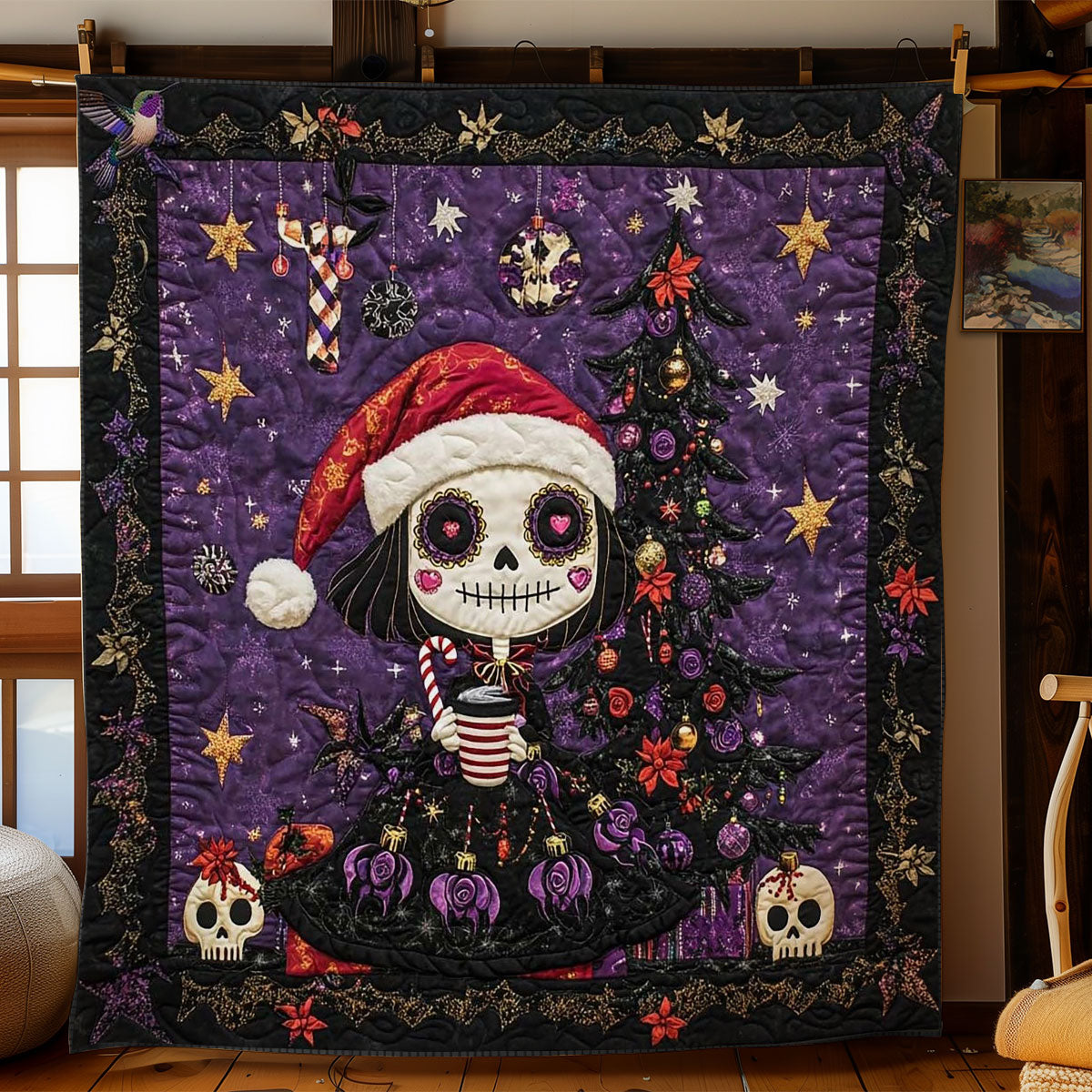 Skeleton Christmas Spirit WN1311037CL Quilt