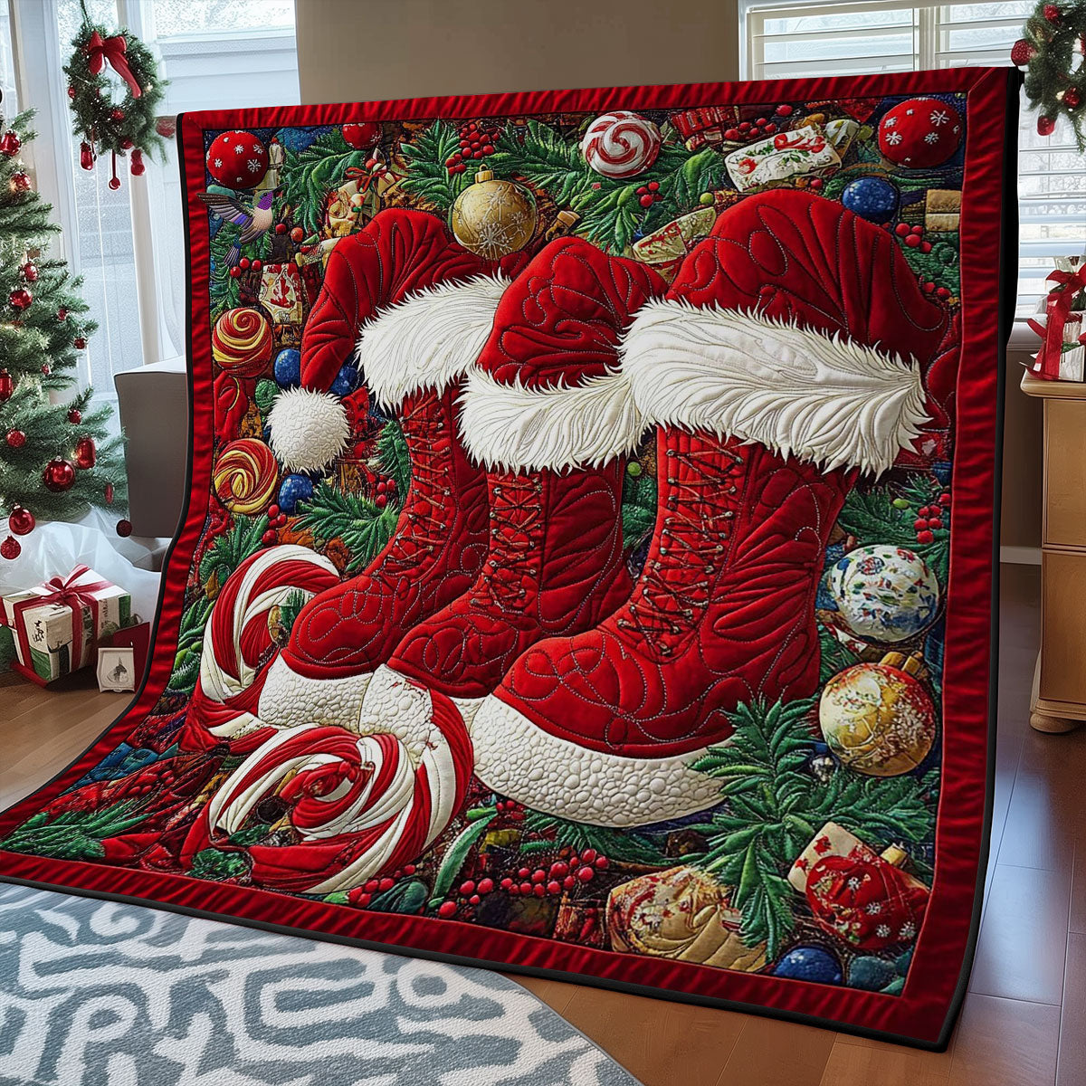Santa Hat And Boots WY0512017CL Quilt