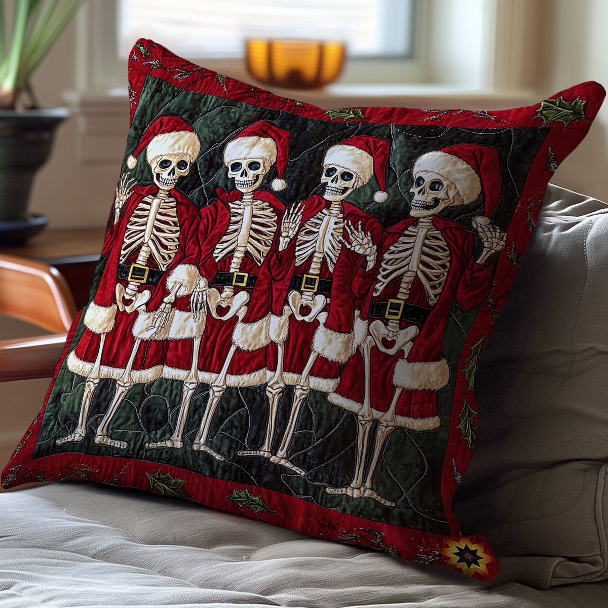 Santa Skeleton WY0412104CL Quilt Pillow Case