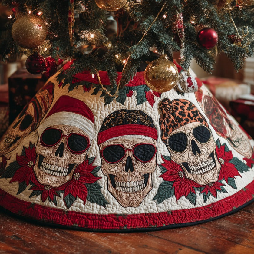 Christmas Skull XR1010007CL Quilted Christmas Tree Skirt