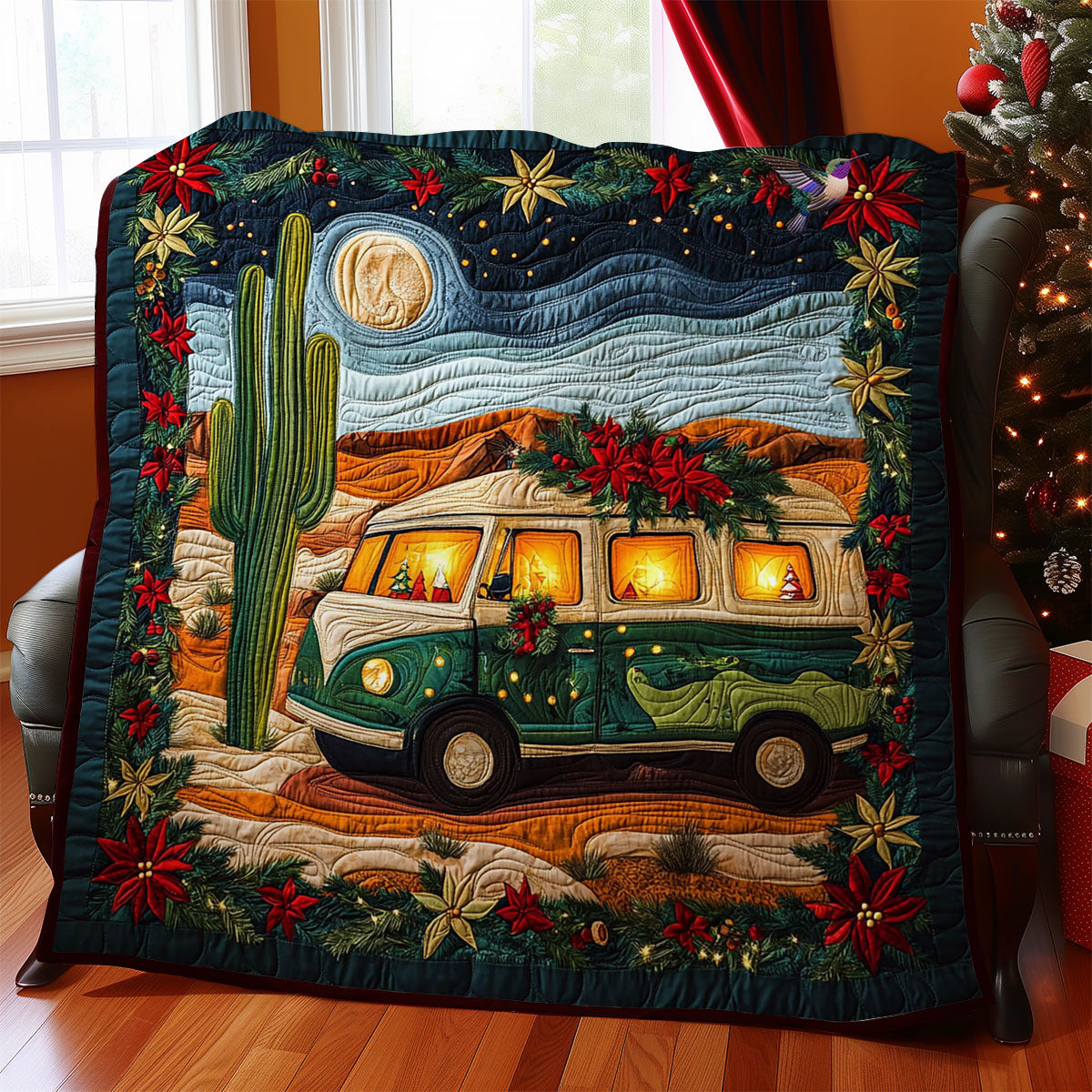Camping Desert Christmas WY2511012CL Quilt