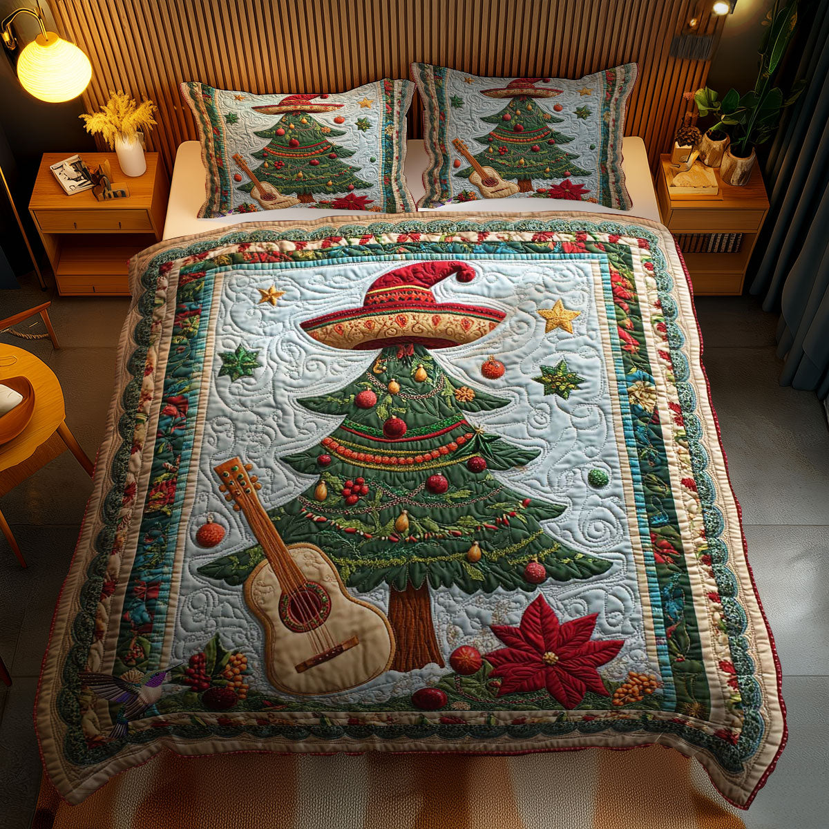 Feliz Navidad Tree WN1612036CL Duvet Cover Set