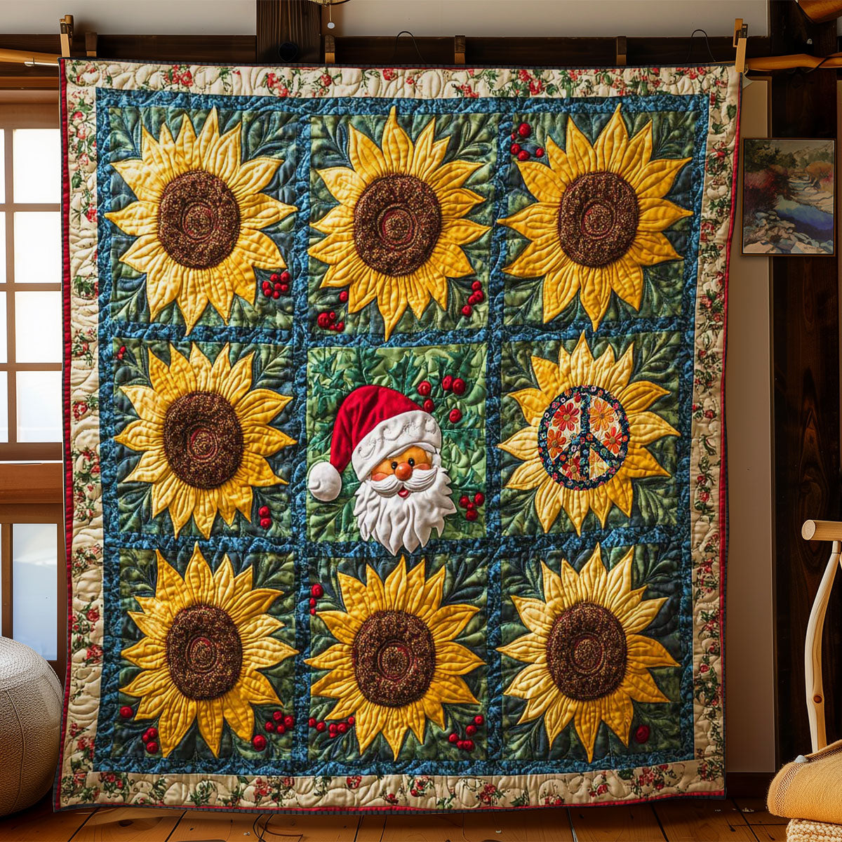 Sunflower Cheer Noel WN2111046CL Quilt