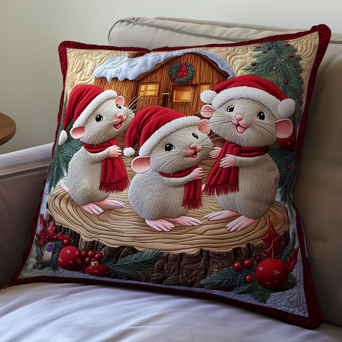 Santa Mouse WY1012013CL Quilt Pillow Case