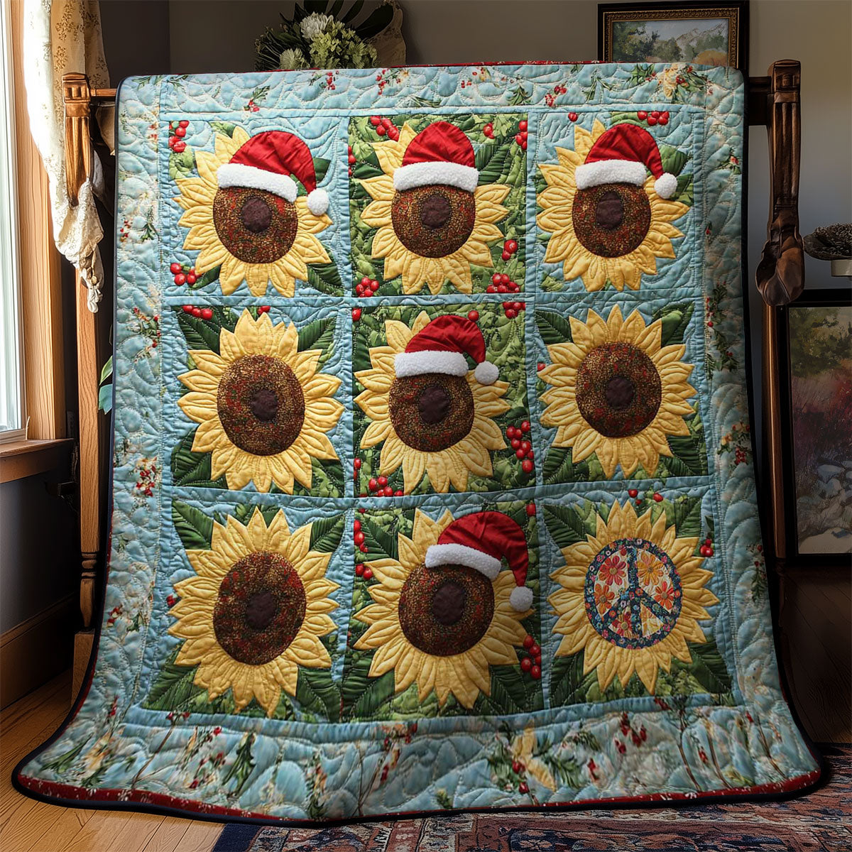 Christmas Sunflower Glow WN2111029CL Quilt