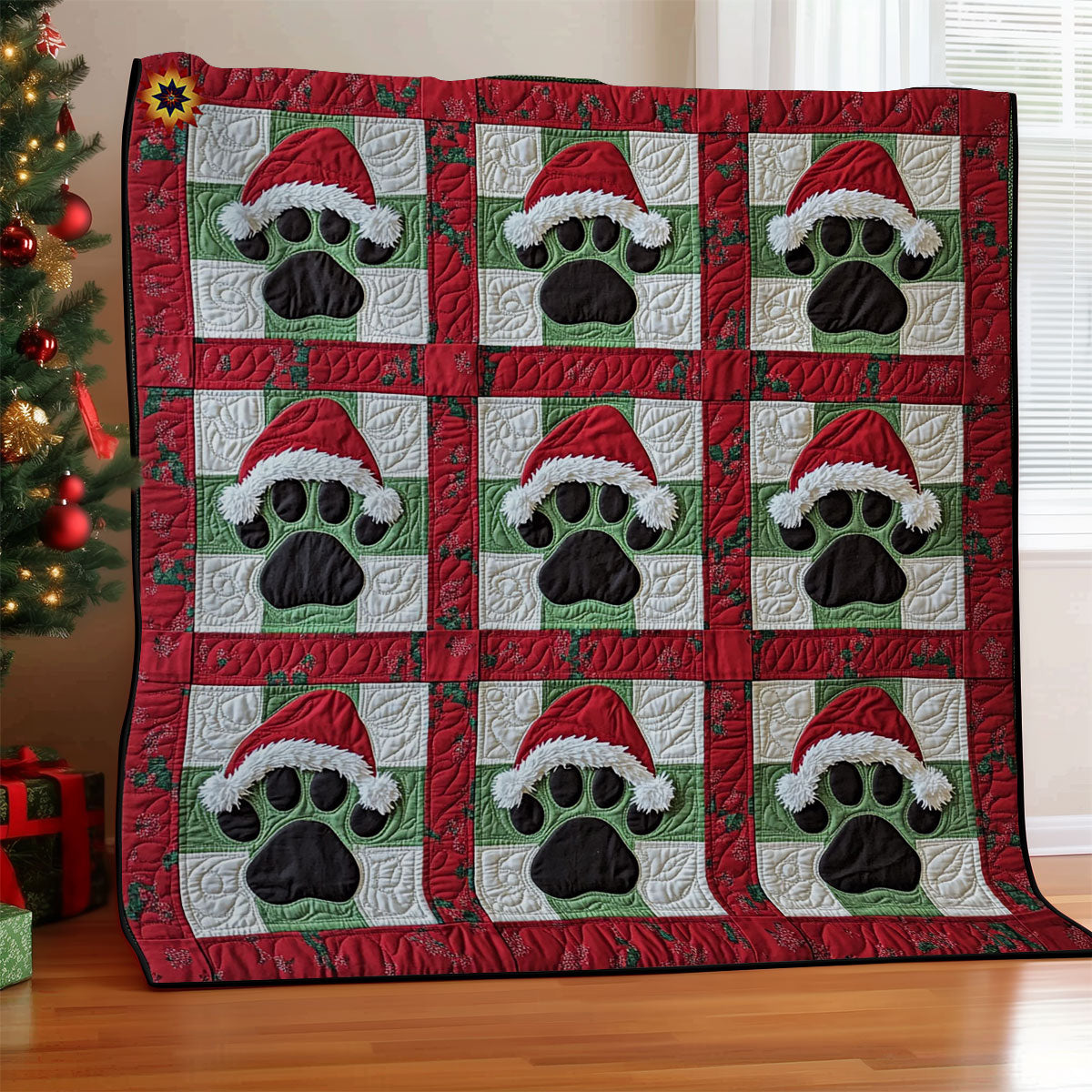 Christmas Dog Paw WY2311012CL Quilt