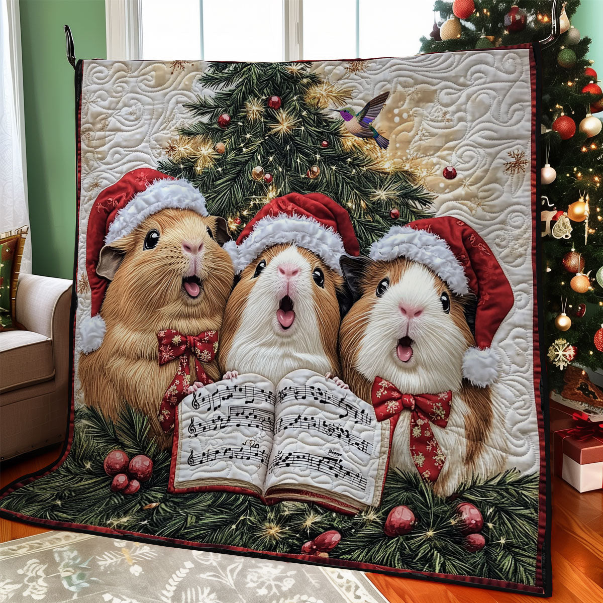 Santa Guinea Pig WY2211028CL Quilt