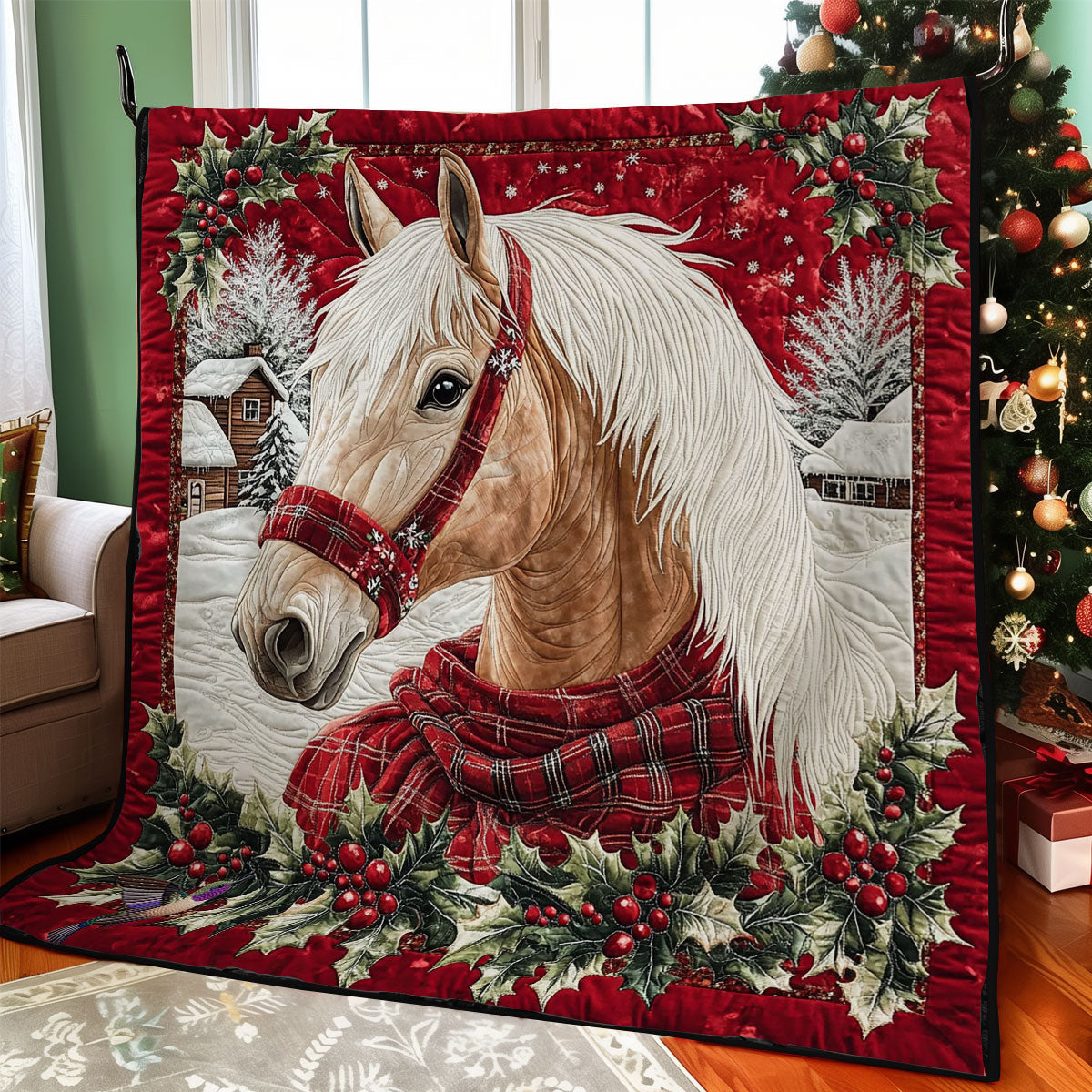 Christmas Snow Horse WY0712038CL Quilt