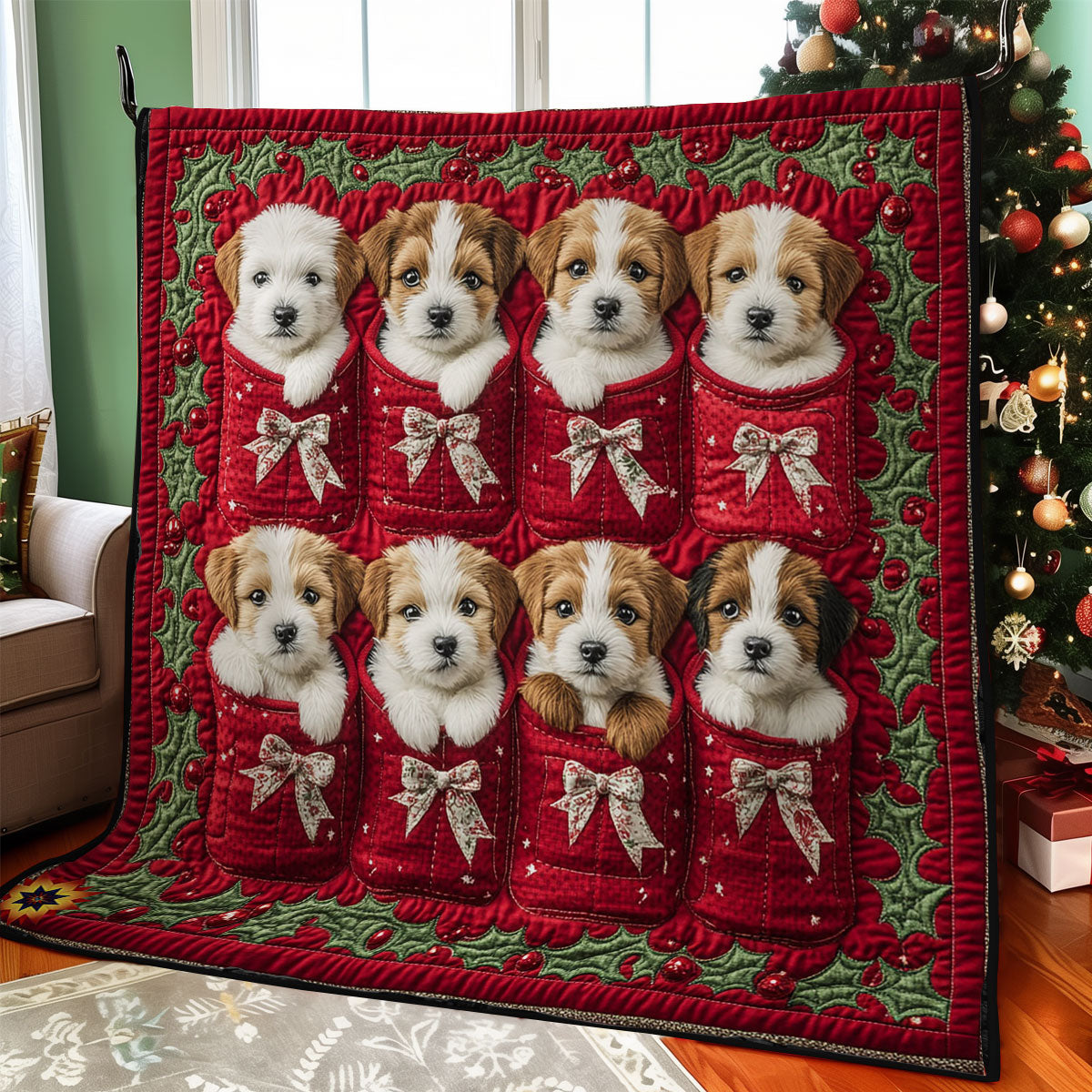 Christmas Puppy WY2811032CL Quilt