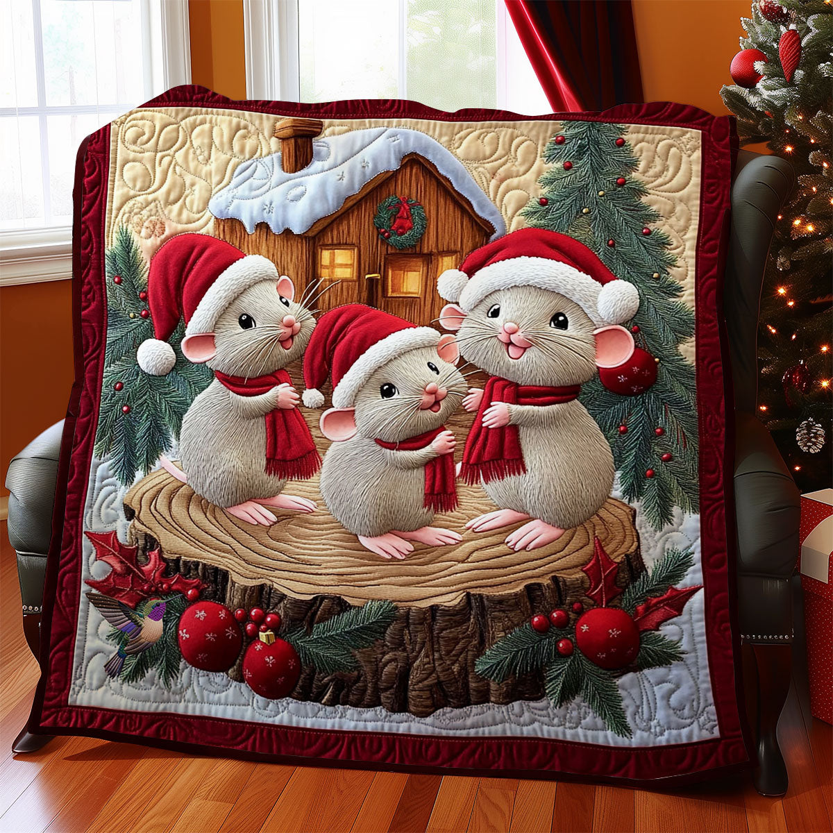 Santa Mouse WY0712035CLQuilt