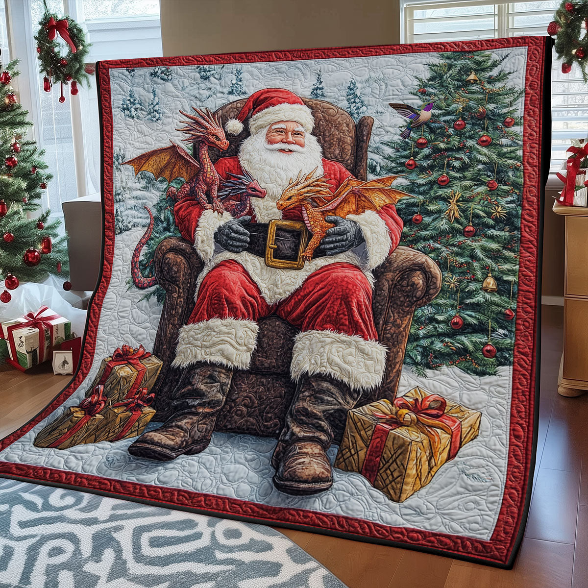 Santa Claus And Dragon WY1911097CL Quilt