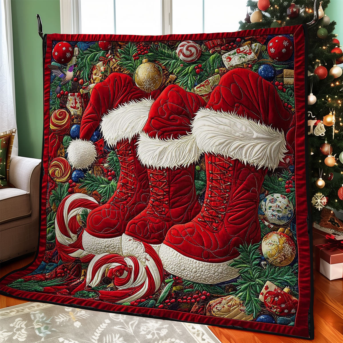 Santa Hat And Boots WY0512017CL Quilt