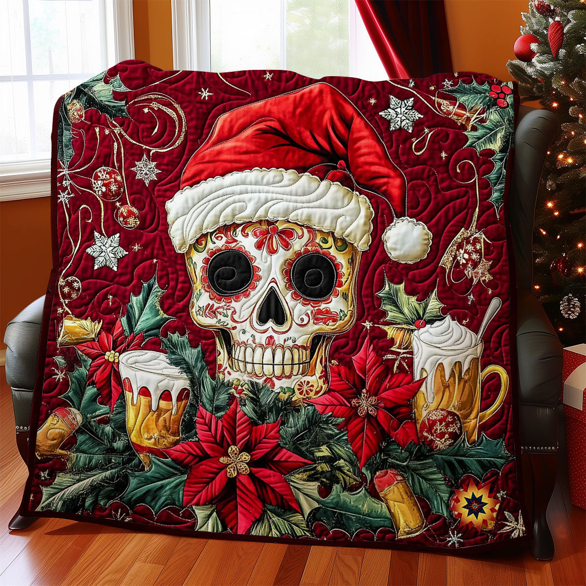 Christmas Skull WY2711024CL Quilt