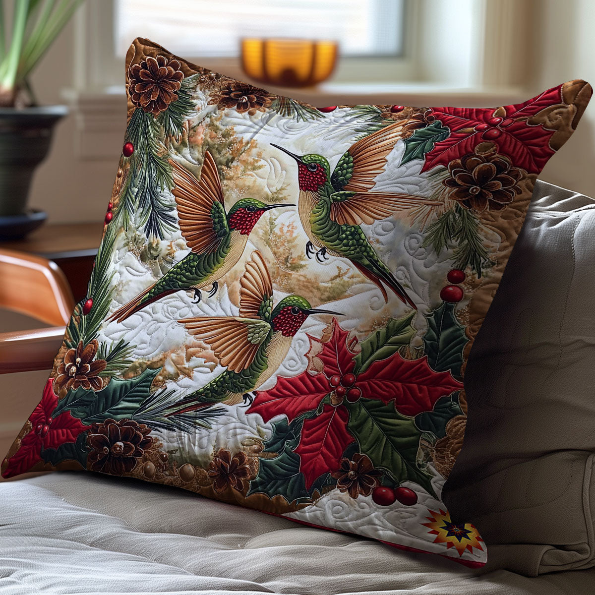 Christmas Hummingbird WY0412125CL Quilt Pillow Case