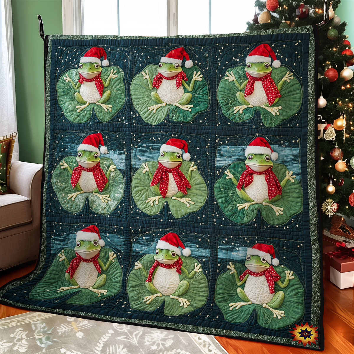 Santa Frog WY2311016CL Quilt