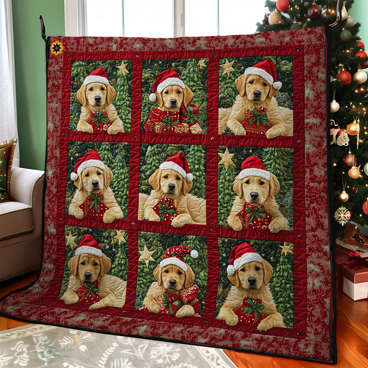 Santa Golden WY2611024CL Quilt