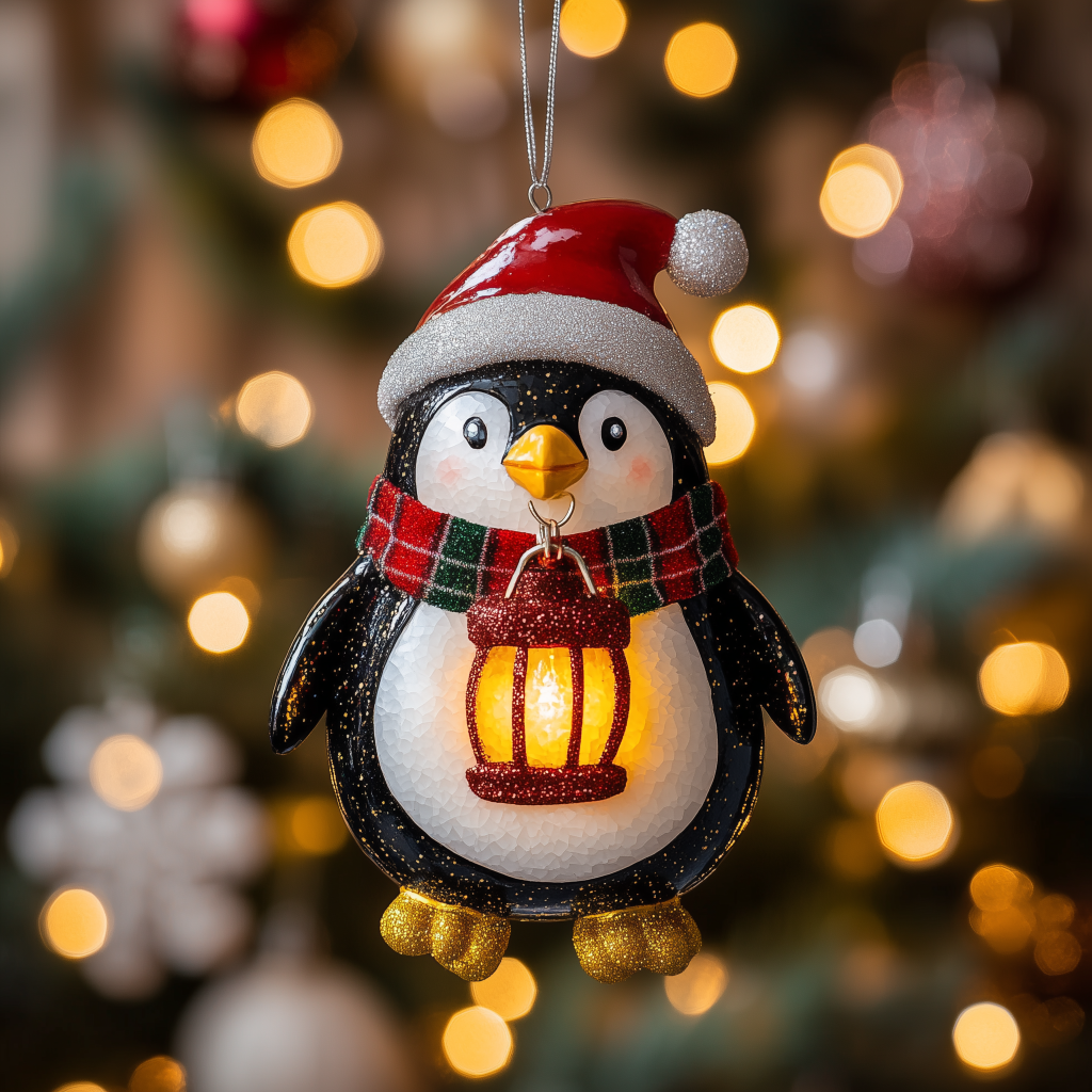 Holiday Light Penguin LT1610005CL Christmas Ornament
