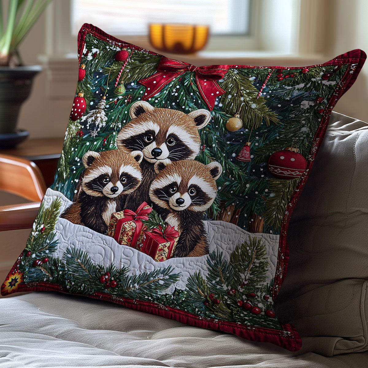 Raccoon Family WY2911062CL Quilt Pillow Case