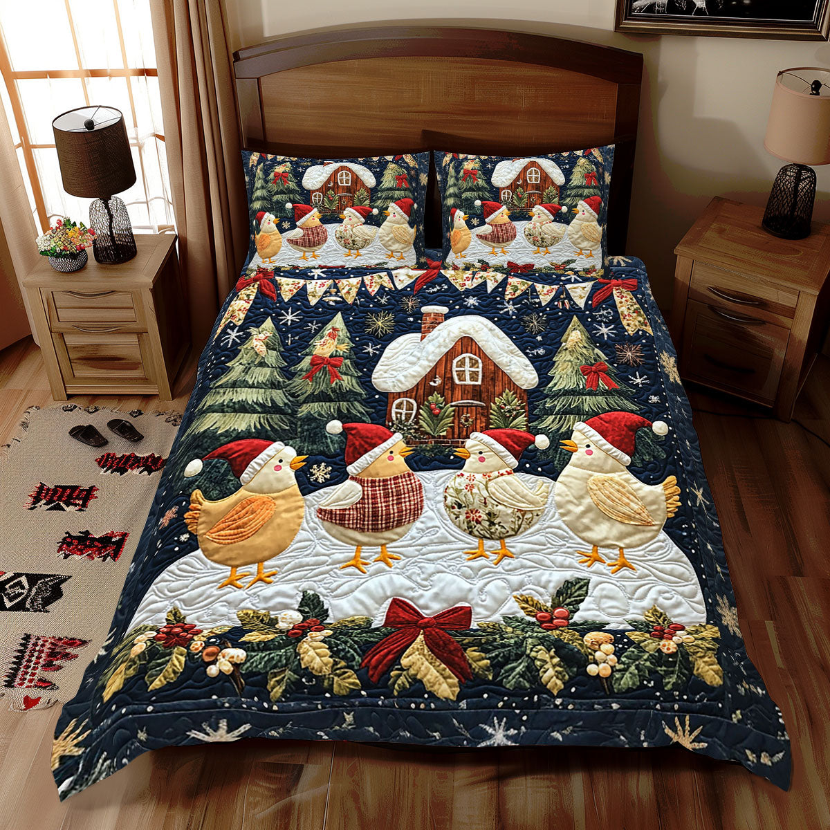 Christmas Chicken WJ1911035CL Duvet Cover Set