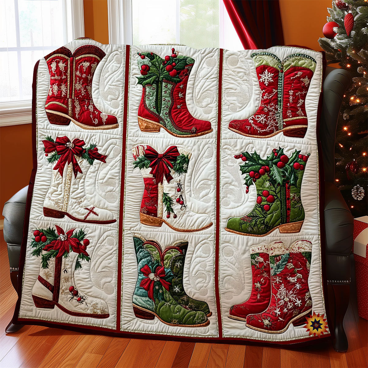Christmas Boots WY1212004CL Quilt