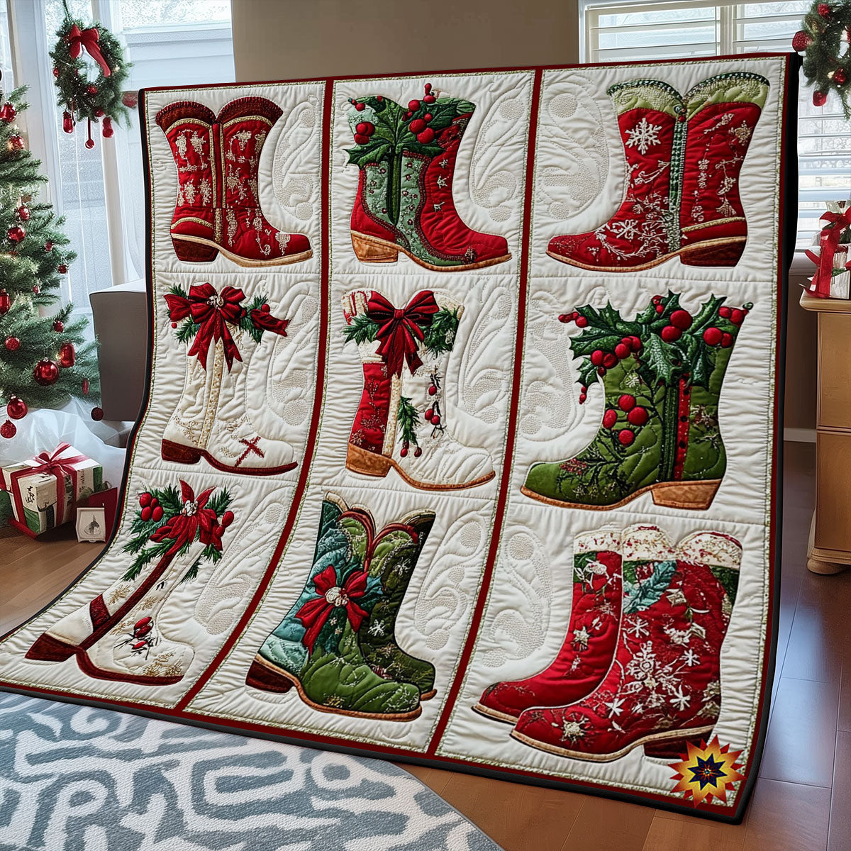 Christmas Boots WY1212004CL Quilt