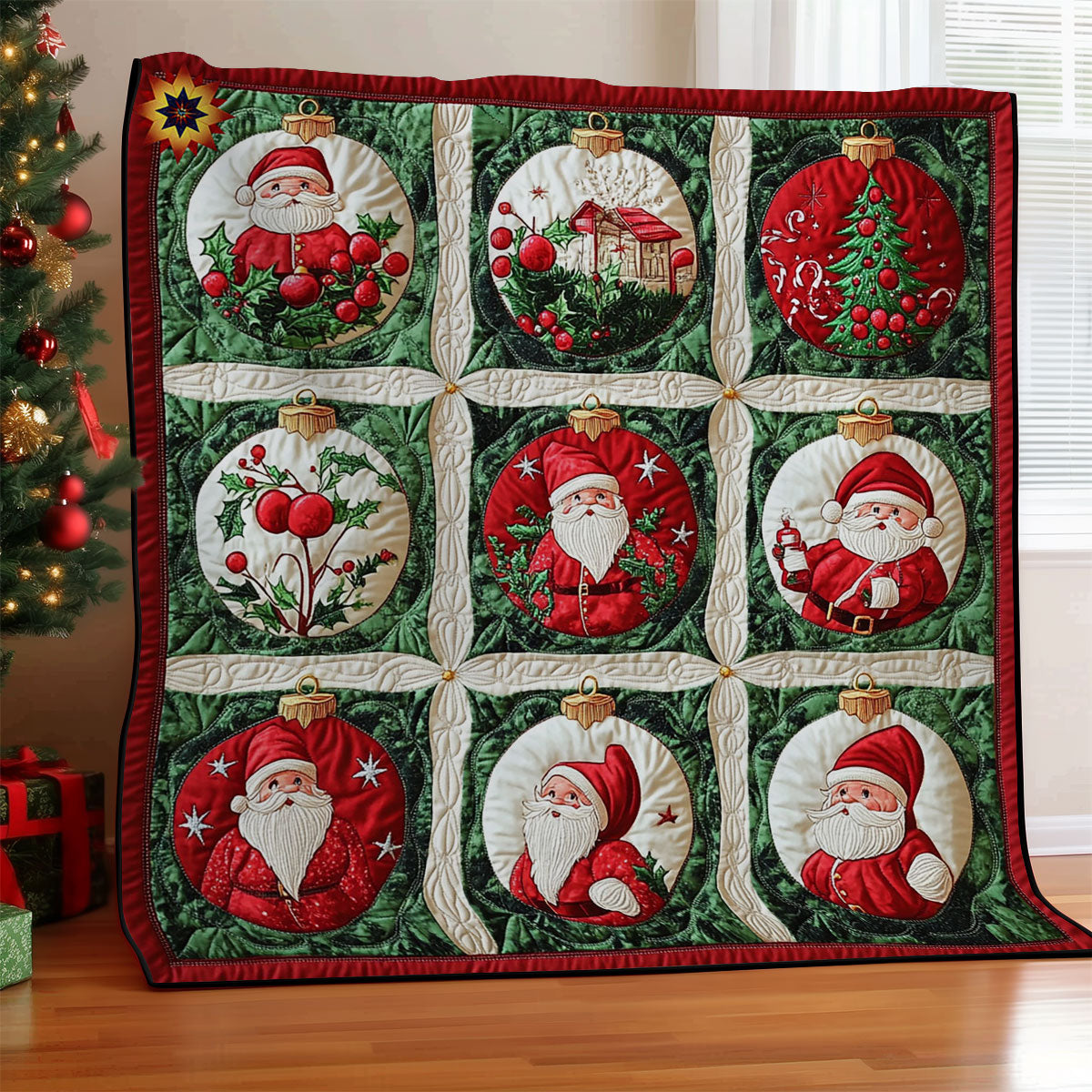 Christmas Santa Bauble WY1212007CL Quilt