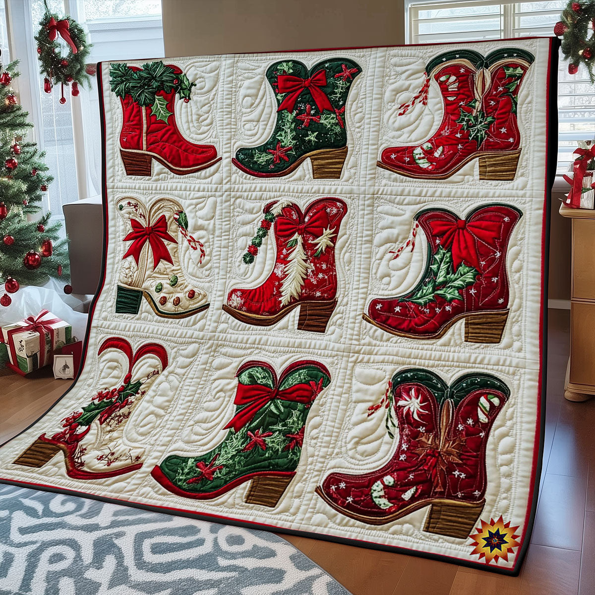 Collection Of Christmas Boots WY1212008CL Quilt