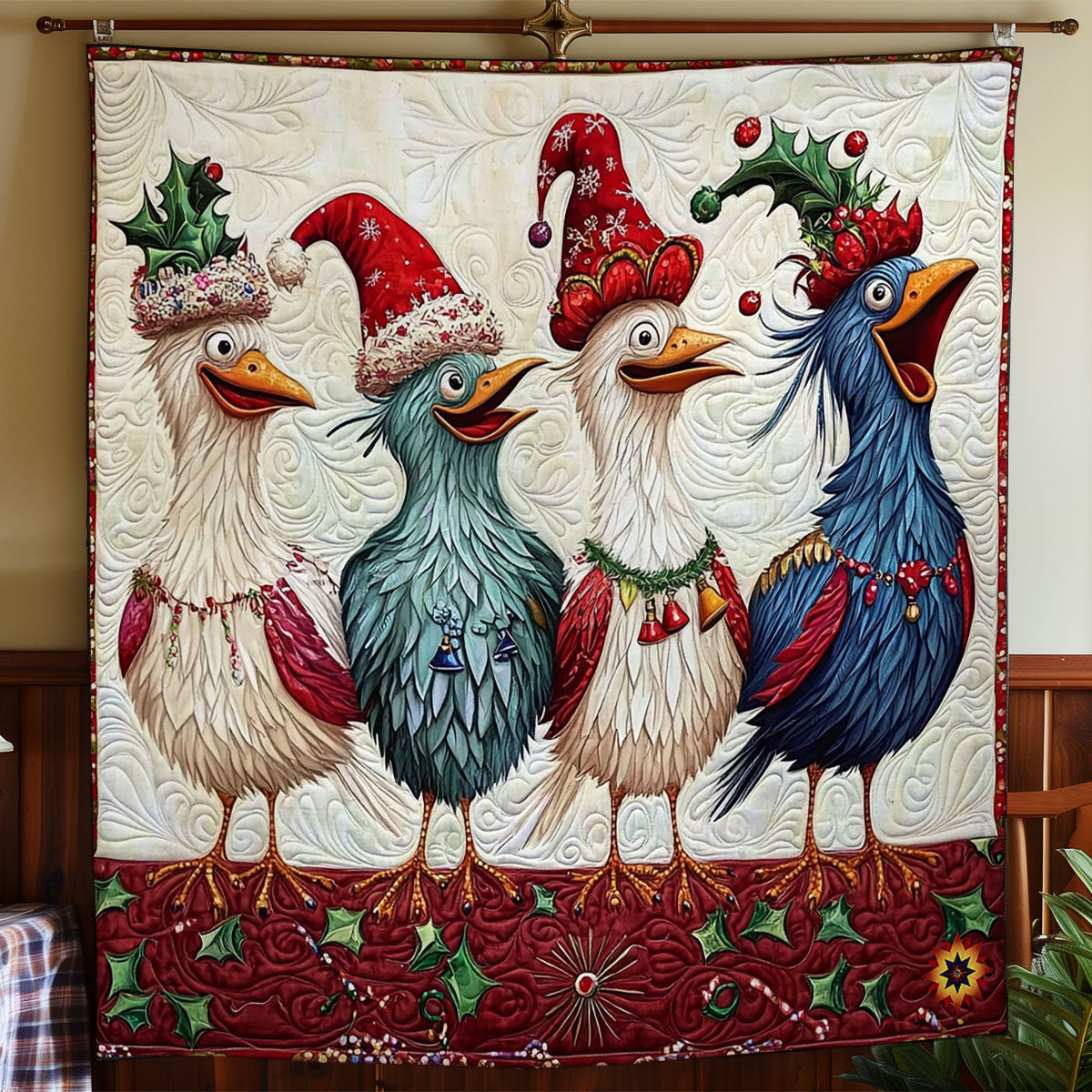 Funny Chicken Choir WY1212009CL Quilt