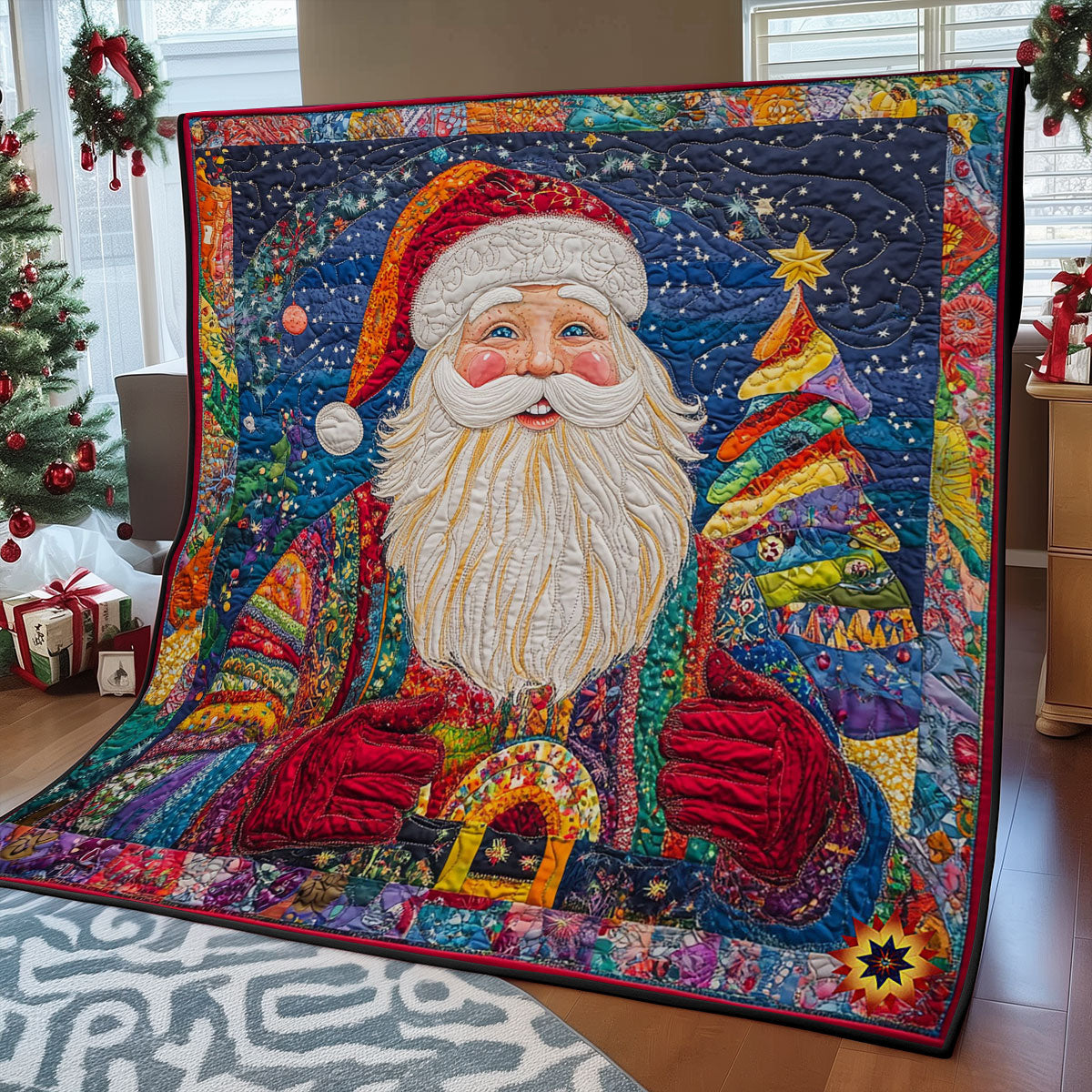 Hippie Santa Claus WY1212011CL Quilt