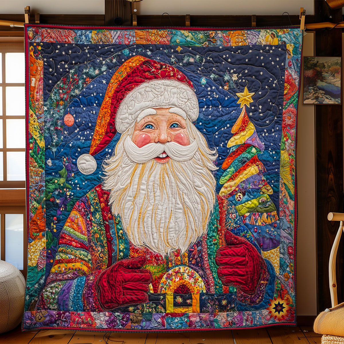 Hippie Santa Claus WY1212011CL Quilt