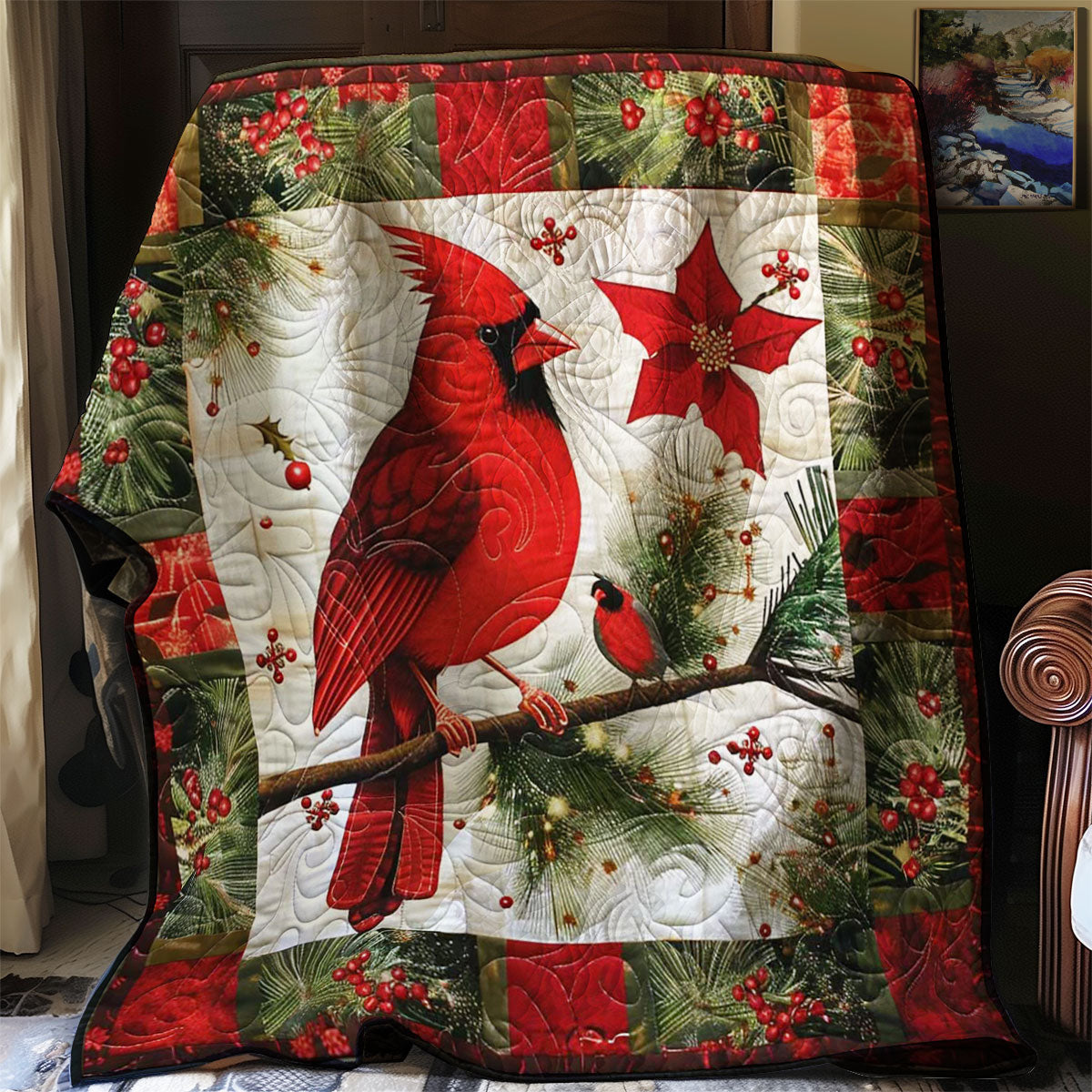 Festive Cardinal Throw WN1008070CL Quilt