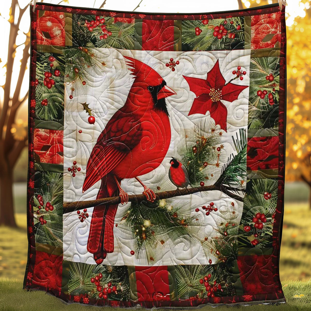 Festive Cardinal Throw WN1008070CL Quilt
