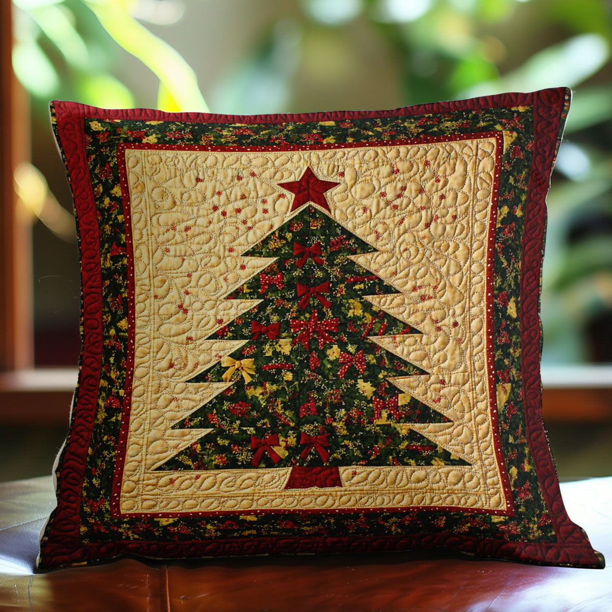 Sparkling Christmas Tree WN0308054CL Quilt Pillow Case