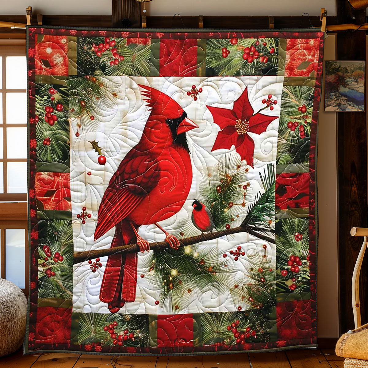 Festive Cardinal Throw WN1008070CL Quilt