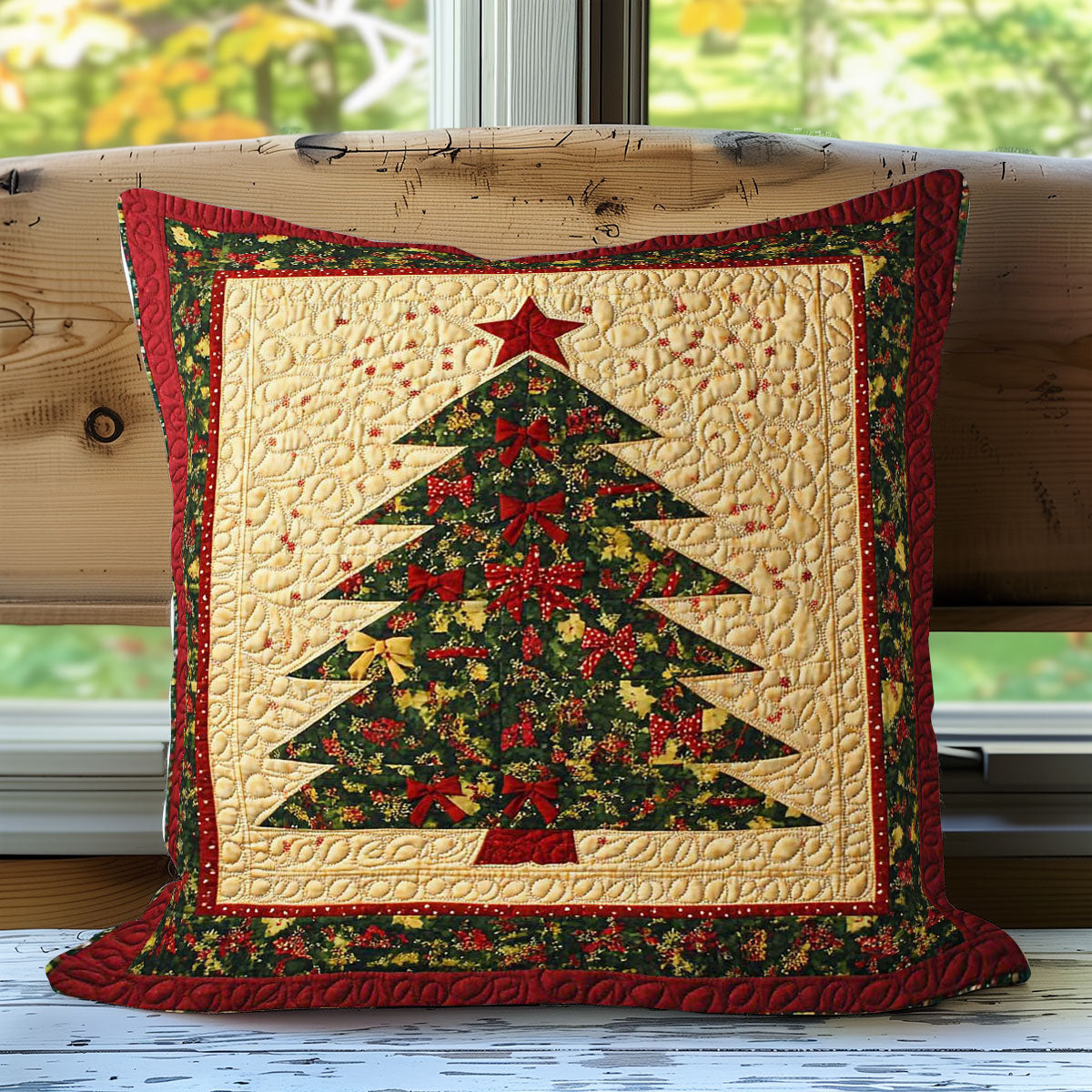Sparkling Christmas Tree WN0308054CL Quilt Pillow Case