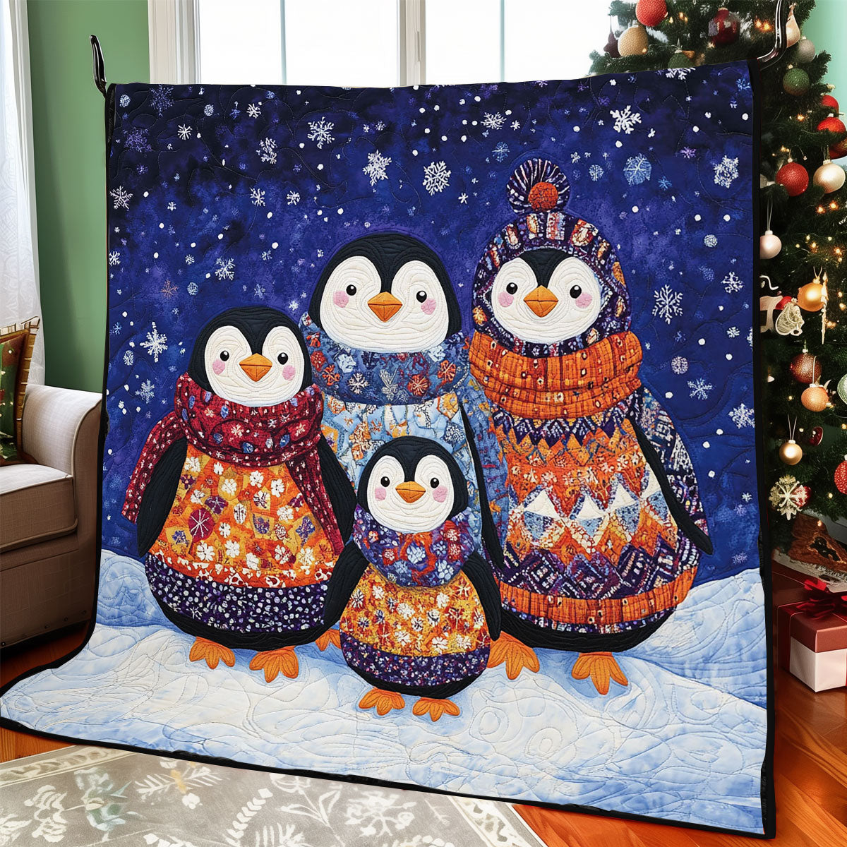 Penguin Family WJ1707017CL Quilt