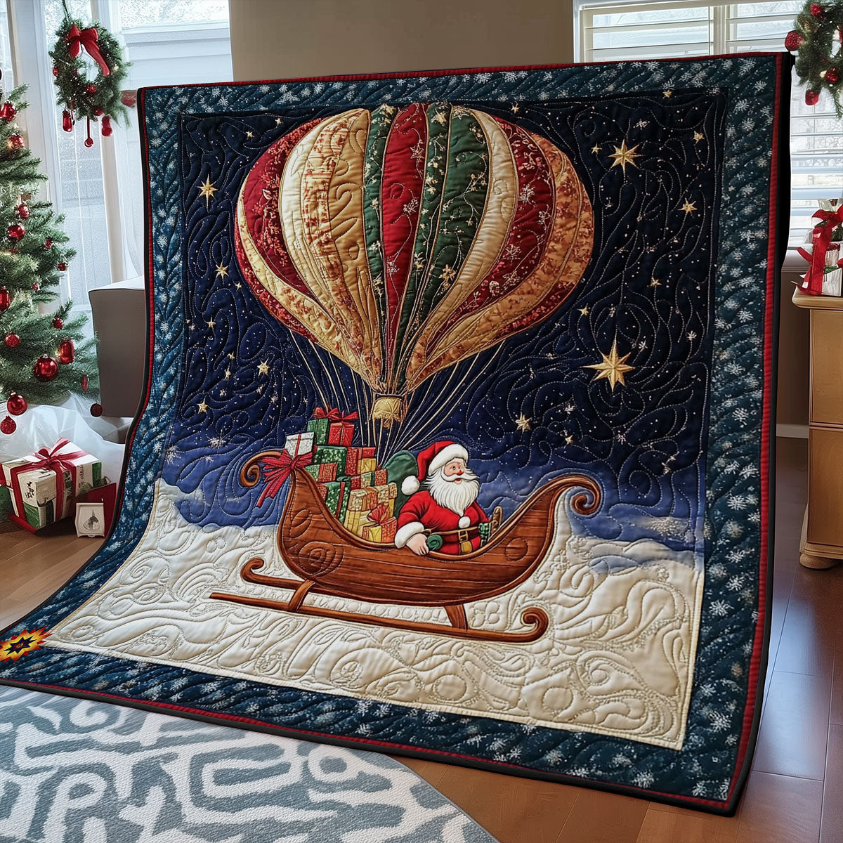Christmas Hot Air Balloon WY0312009CL Quilt