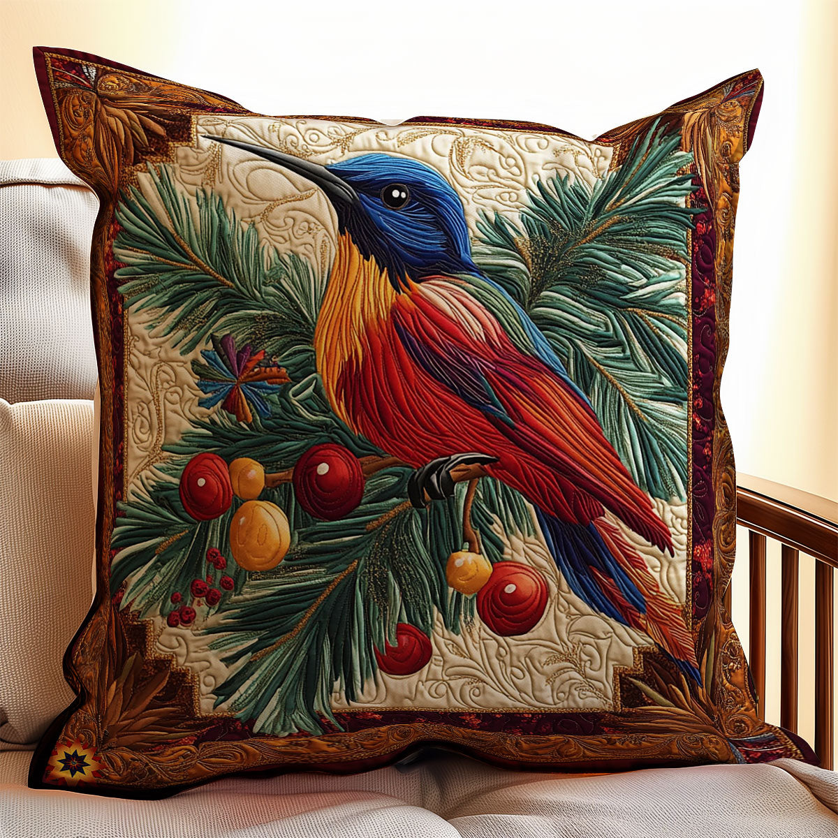 Christmas Bird WY0312112CL Quilt Pillow Case