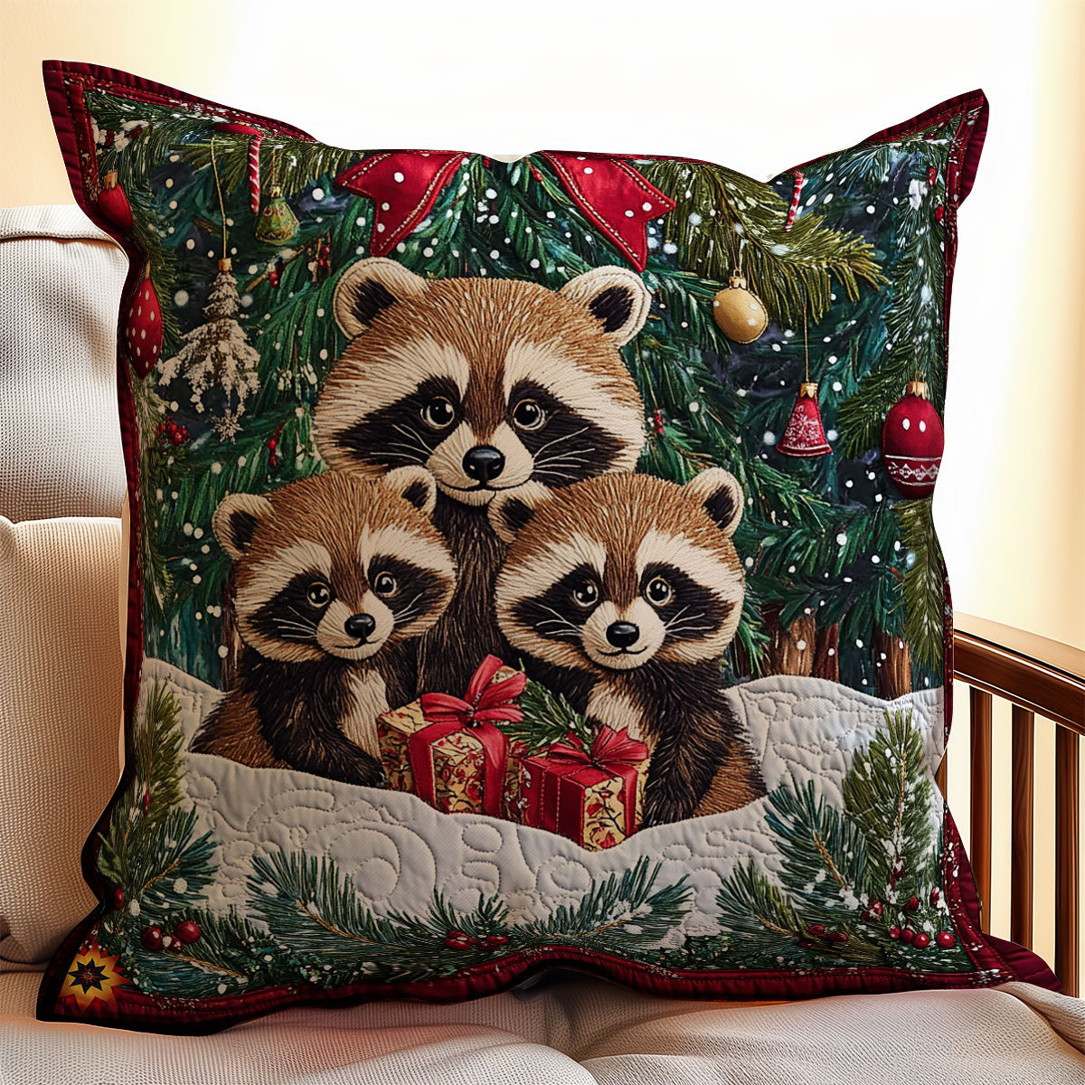 Raccoon Family WY2911062CL Quilt Pillow Case