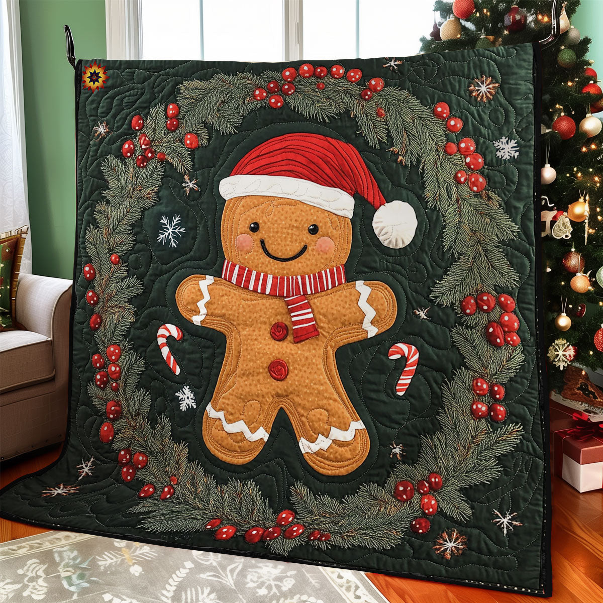 Santa Gingerman WY0312011CL Quilt