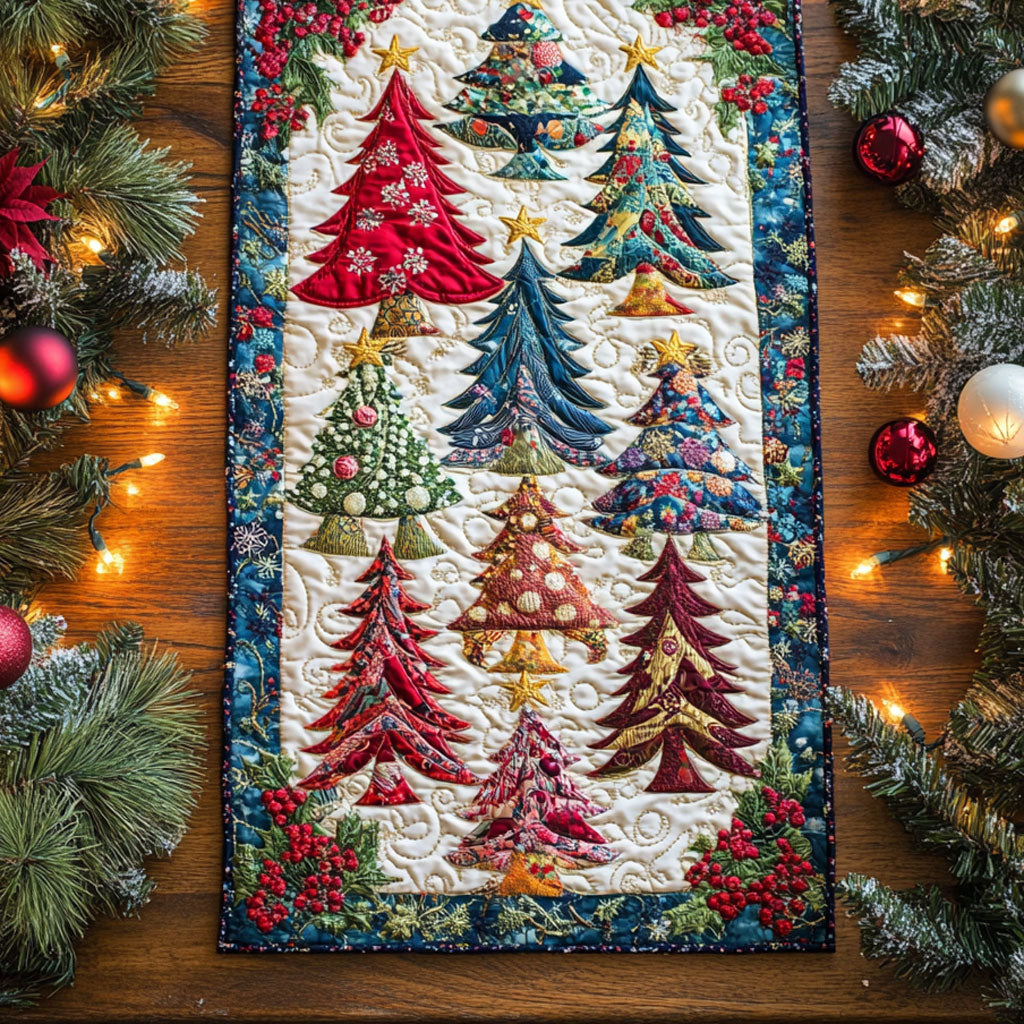 Christmas Tree Wishes WN0707038CL Quilted Table Runner