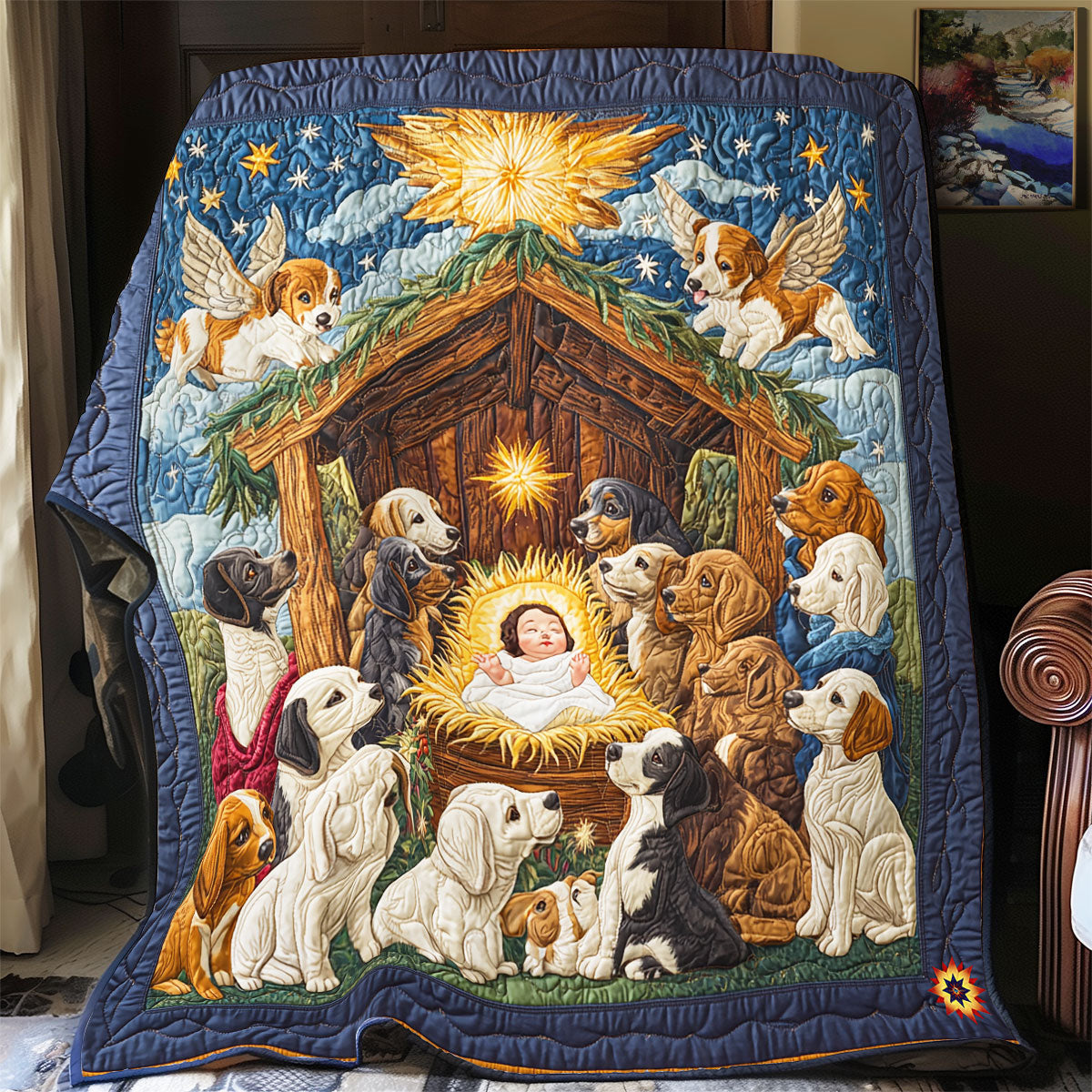 Christmas Dog Angel WY1911095CL Quilt