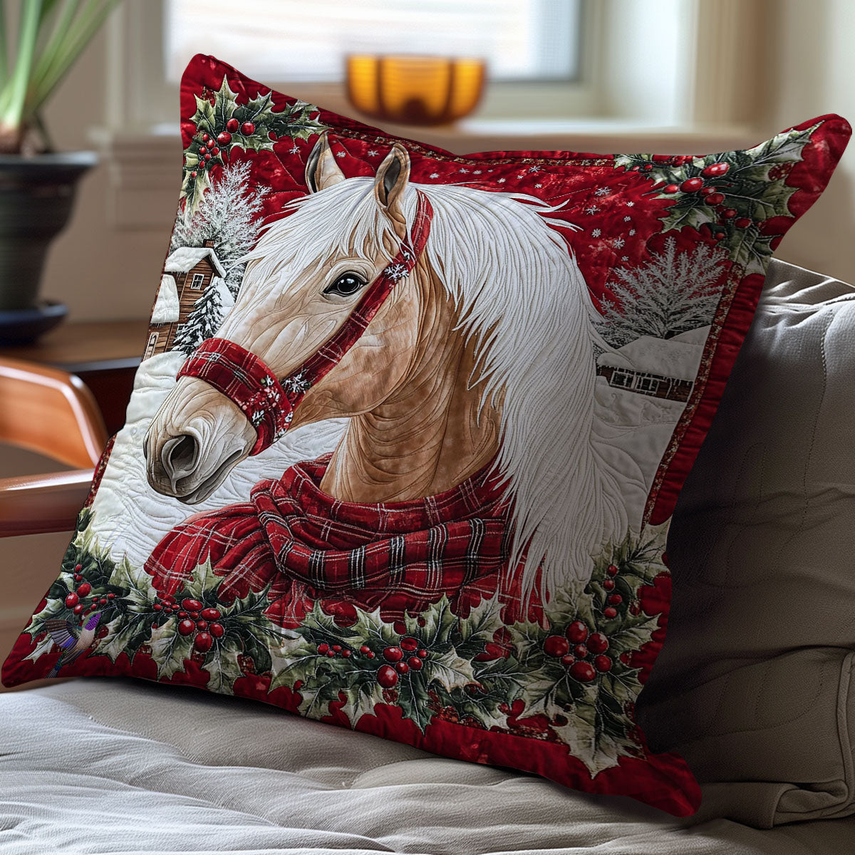 Christmas Horse WY1012004CL Quilt Pillow Case