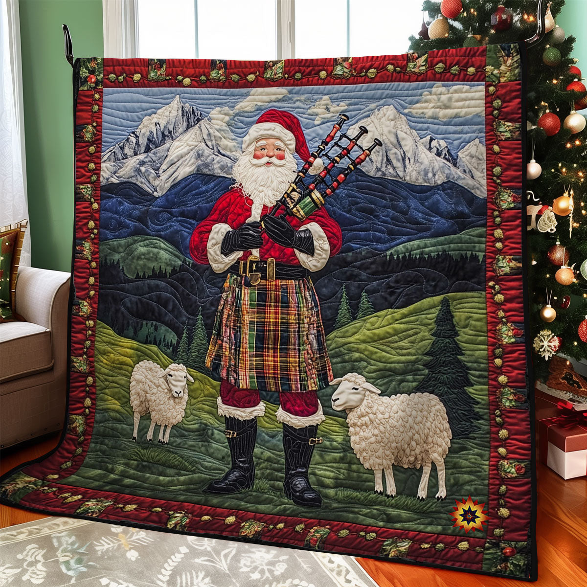 Scottish Santa Claus WY0712031CL Quilt